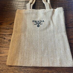 Prada Black and Tan Woven Design